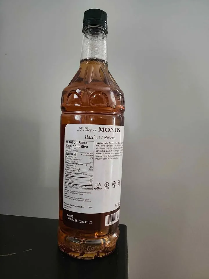 Monin Hazelnut Syrup — 1L bottle image indicator(2)
