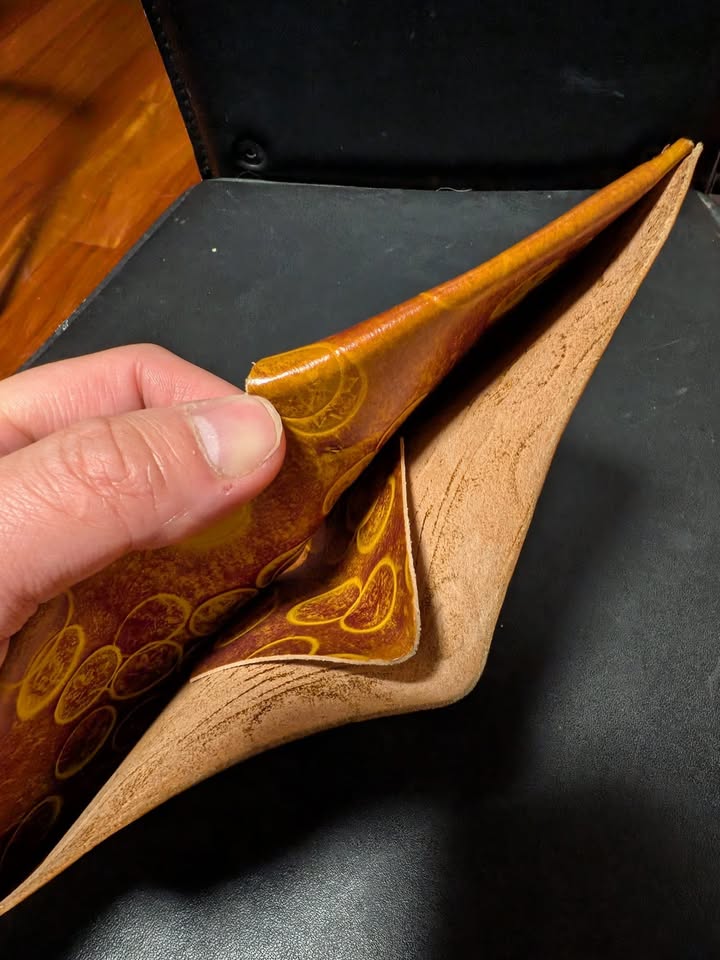 Handmade Distressed Leather Wallet (Canadian Penny Detail) – $10 - photo 3