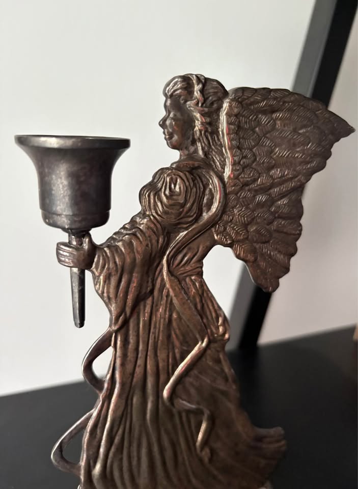 Vintage Angel Candle holders Silver Plated Christmas Decor - photo 3