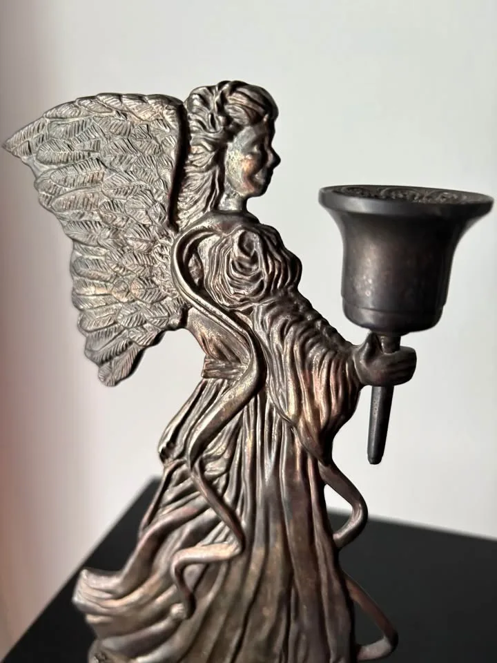 Vintage Angel Candle holders Silver Plated Christmas Decor image indicator(4)