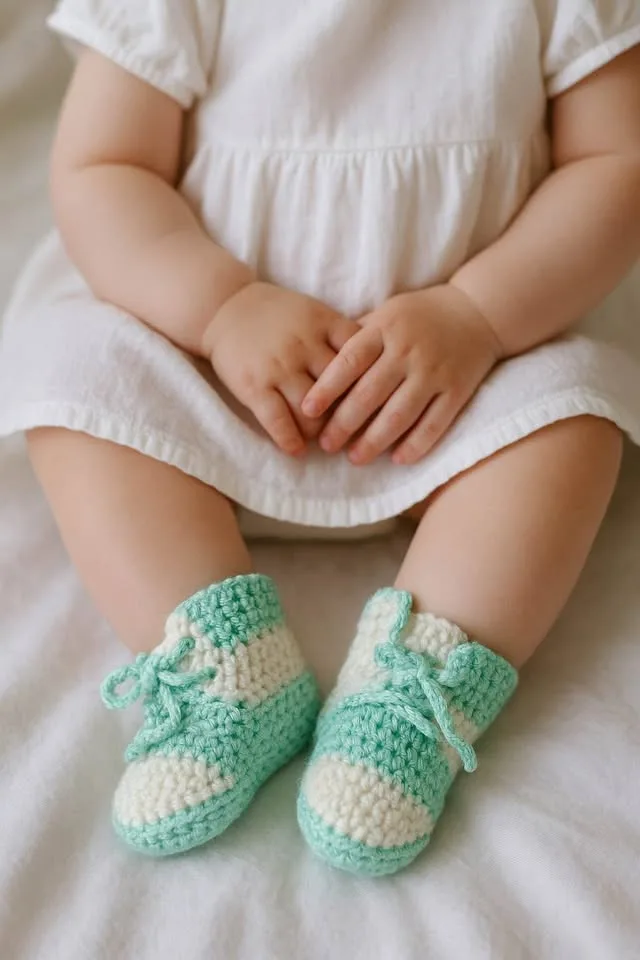 Handmade Crochet Baby socks/booties – Newborn to 9 Months image indicator(2)