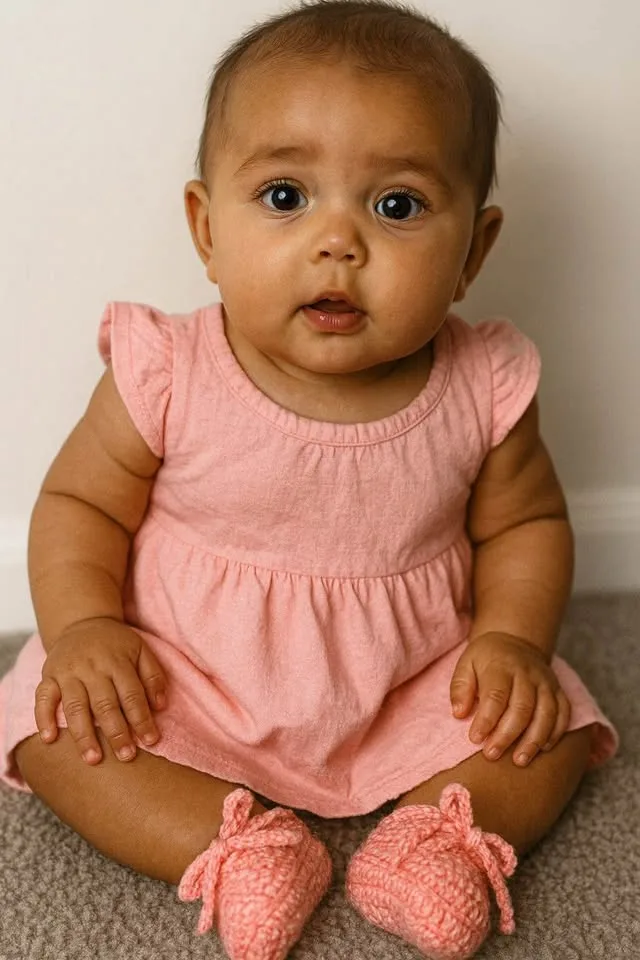 Handmade Crochet Baby socks/booties – Newborn to 9 Months image indicator(4)