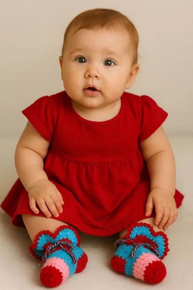 Handmade Crochet Baby socks/booties – Newborn to 9 Months image indicator(5)