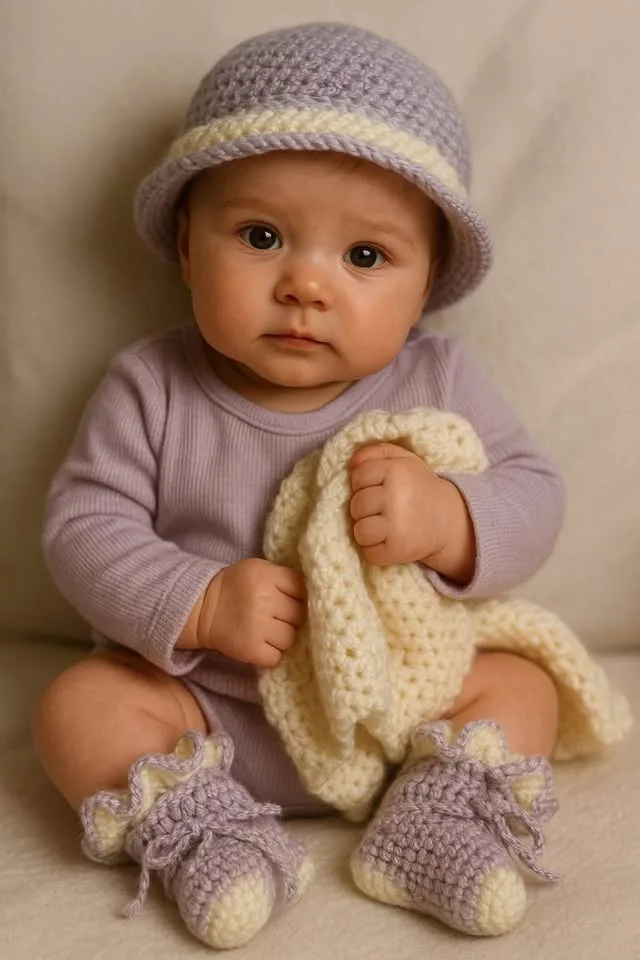 Handmade Crochet Baby socks/booties – Newborn to 9 Months image indicator(8)