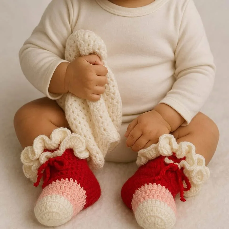 Handmade Crochet Baby socks/booties – Newborn to 9 Months image indicator(10)
