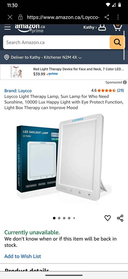 Light therapy light