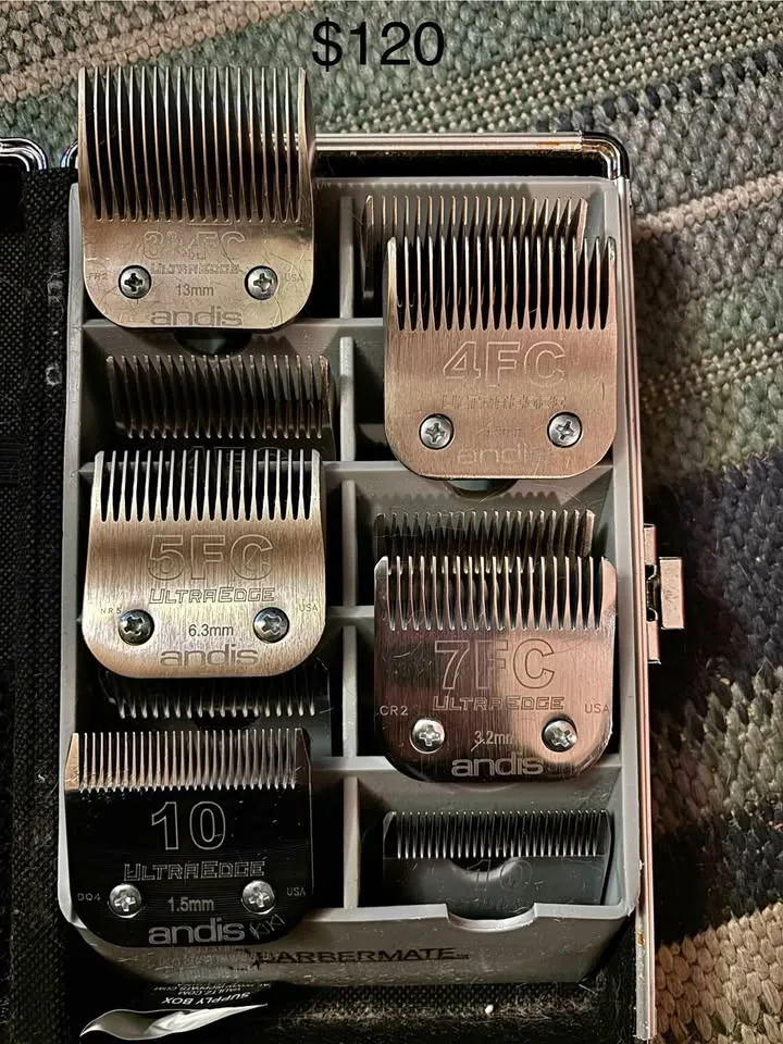 Pet grooming Andis clipper blades & case