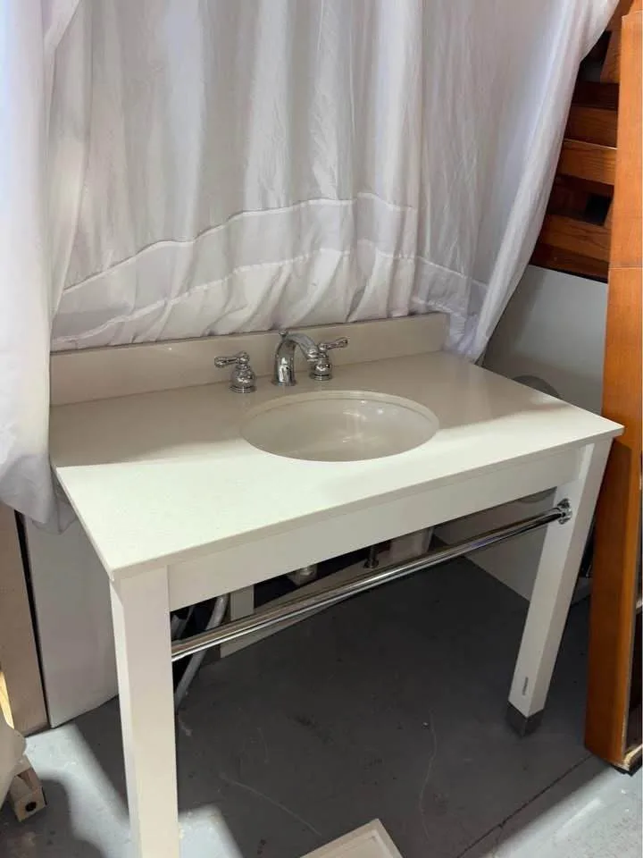 Hotel Bathroom Vanity w/ Stone Top + Faucet – $200 – Burlington image indicator(2)