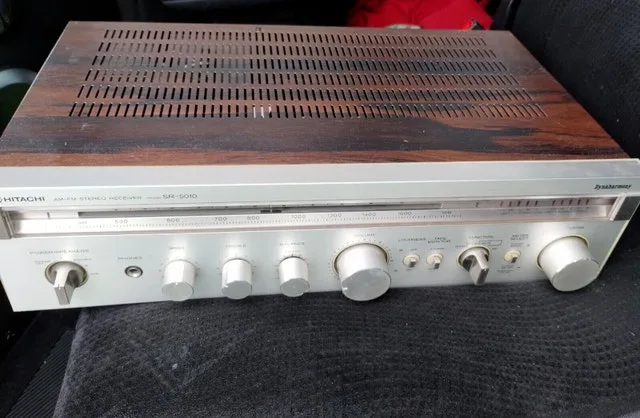 HITACHI AM-FM STEREO RECEIVER SR-5010 & STEREO CASSETTE thumbnail