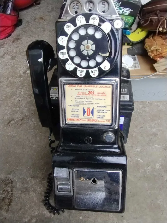 Vintage 60's Northern Telecom 3 Slot Pay Phone Made in Canada thumbnail