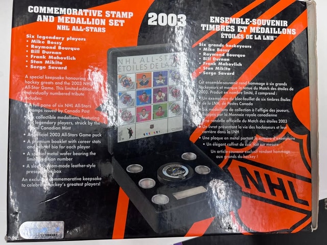 2003 CANADA NHL ALL STAR STAMP AND MEDALLION SET - photo 2