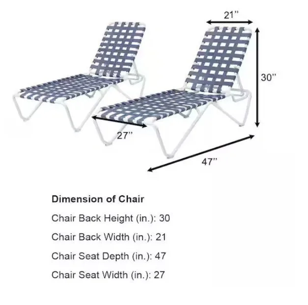 Hampton Bay Aluminum Frame Lake Adjustable Outdoor SET OF 2 image indicator(2)