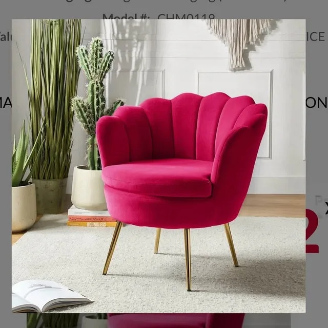 Wayfair Clam Fushia Arm Chairs NEW! image indicator(2)