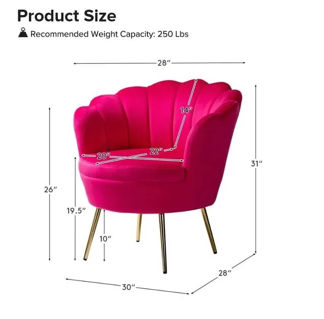 Wayfair Clam Fushia Arm Chairs NEW! image indicator(3)