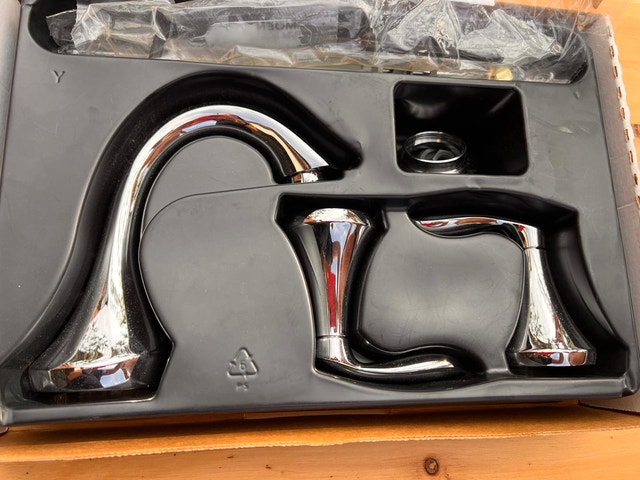 MOEN Eva Chrome Two-Handle High Arc Bathroom Faucet NEW!