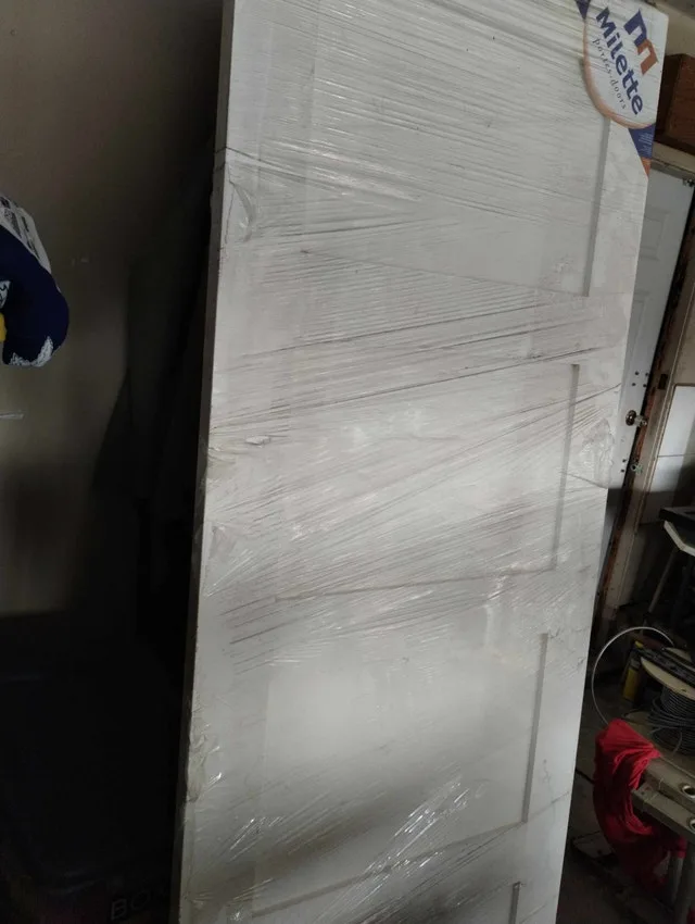 30-inch x 80-inch White Primed 4-Panel Solid Wood MDF thumbnail