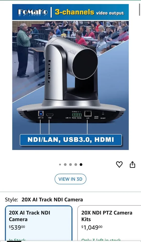 FoMaKo NDI Camera AI Auto Tracking image indicator(2)