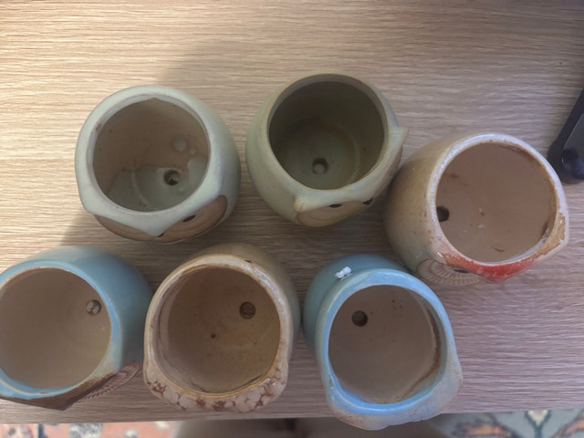 Set of Ceramic Owl Planters - photo 3