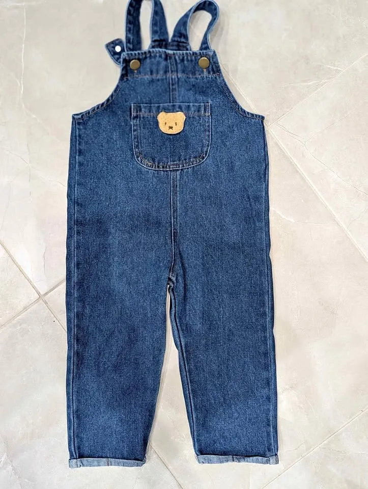 New unisex denim overalls toddler size 2-3y