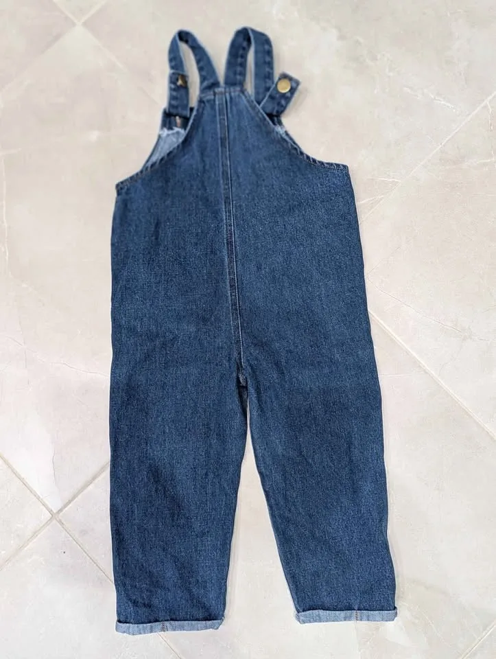 New unisex denim overalls toddler size 2-3y image indicator(2)