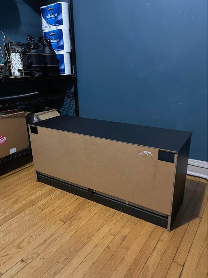 TV Stand W/ large storage drawers - Black - photo 3