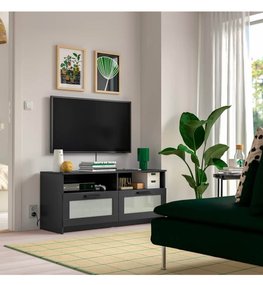 TV Stand W/ large storage drawers - Black - photo 5