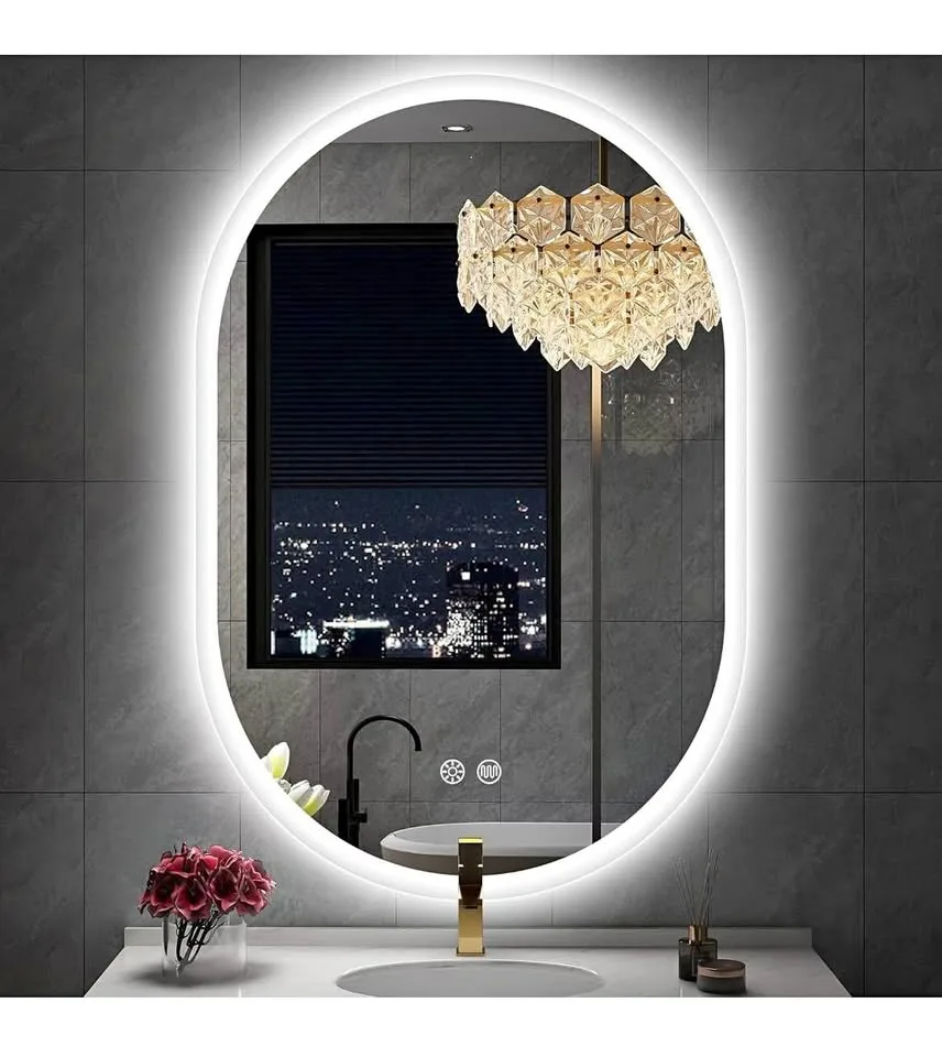 S·BAGNO 24''x36'' Oval LED Bathroom Mirror with Lights