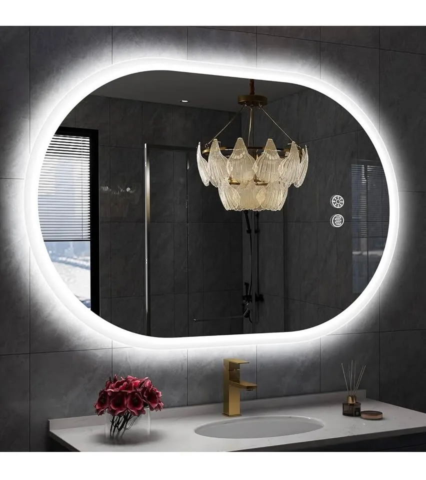 S·BAGNO 24''x36'' Oval LED Bathroom Mirror with Lights image indicator(8)
