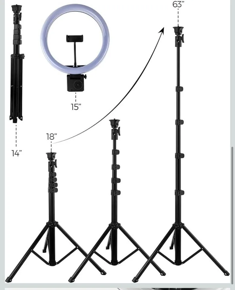 AGOGO 12'' LED Ring Light with Tripod Stand and Phone Holder image indicator(4)