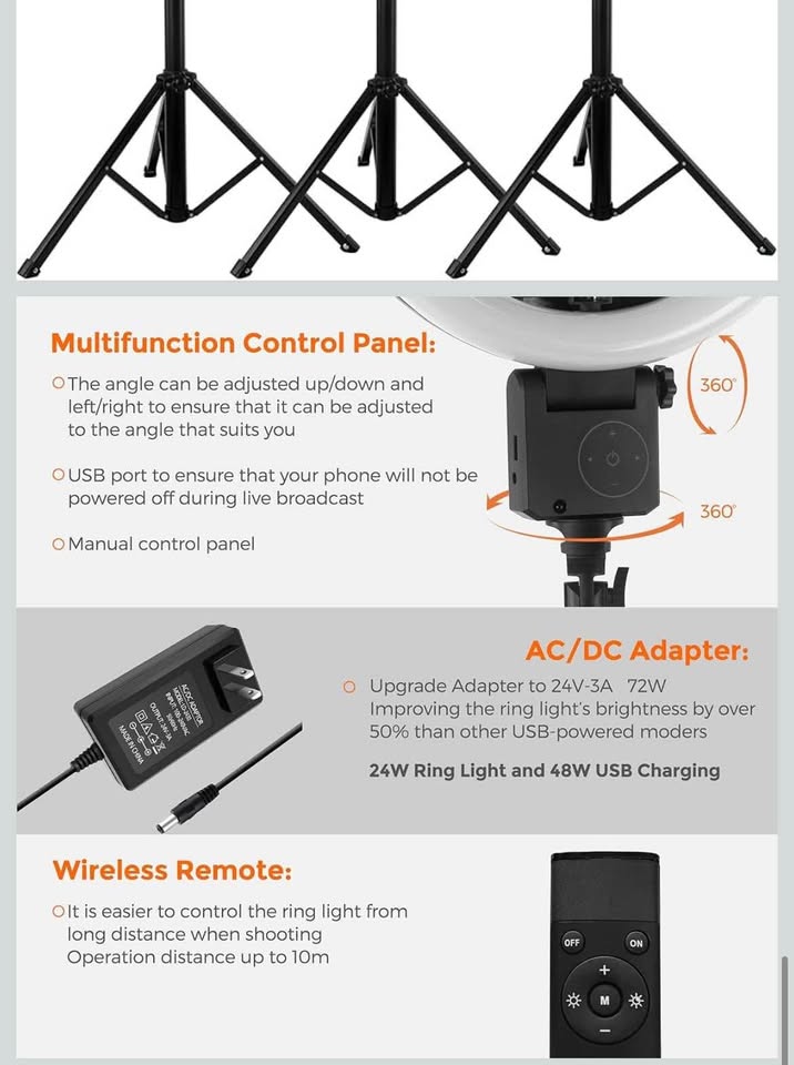AGOGO 12'' LED Ring Light with Tripod Stand and Phone Holder - photo 5
