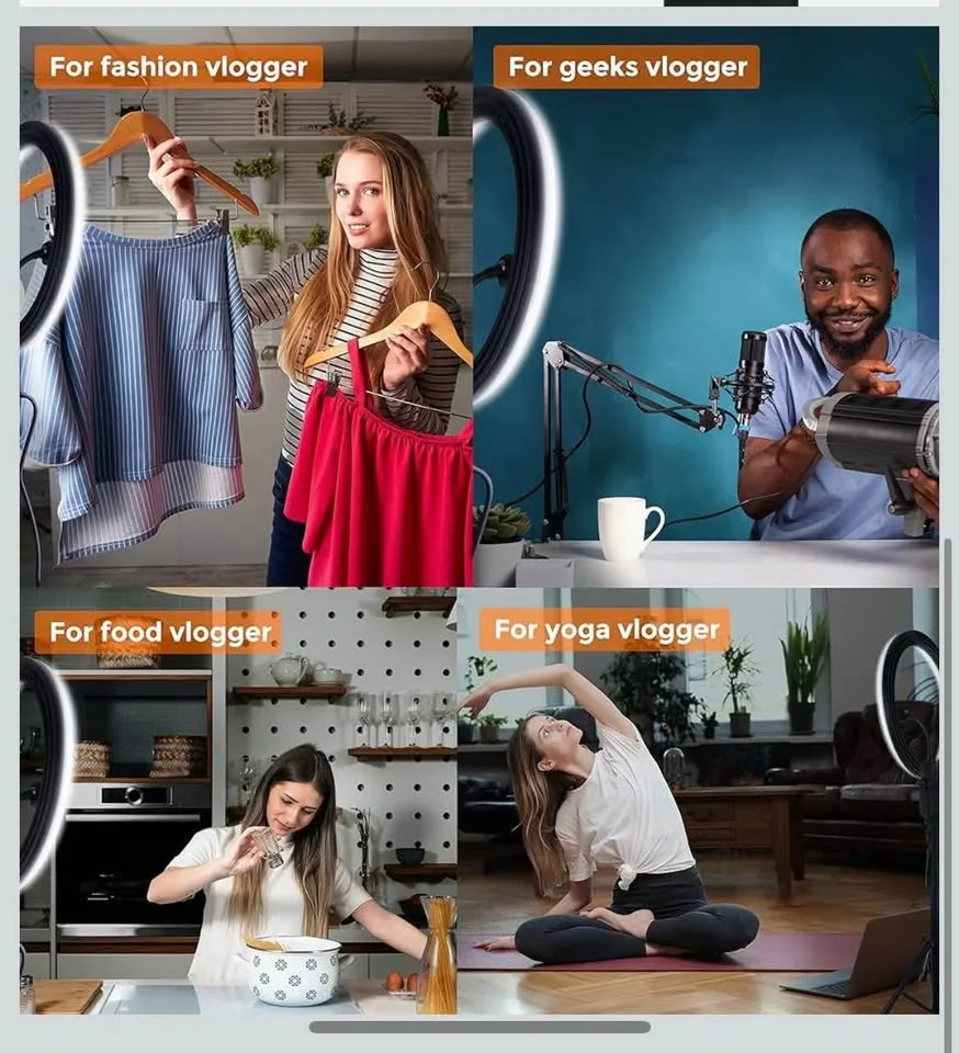 AGOGO 12'' LED Ring Light with Tripod Stand and Phone Holder image indicator(6)