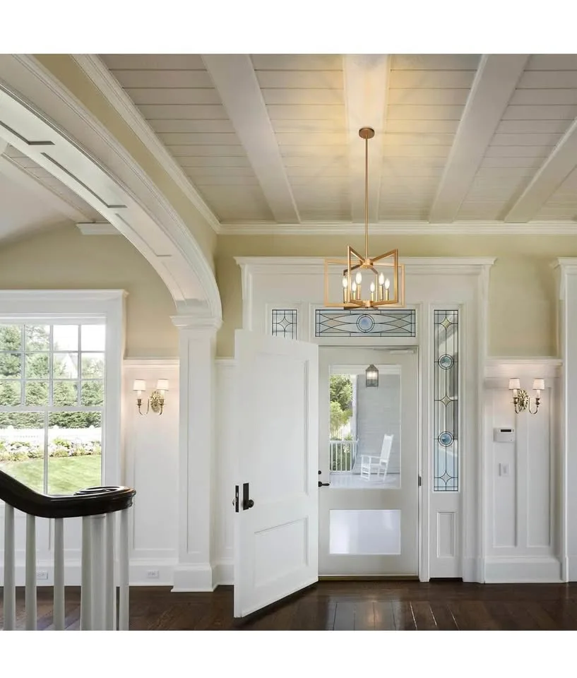 6-Light Gold Pendant Light, Modern Farmhouse Dining Room Light image indicator(5)