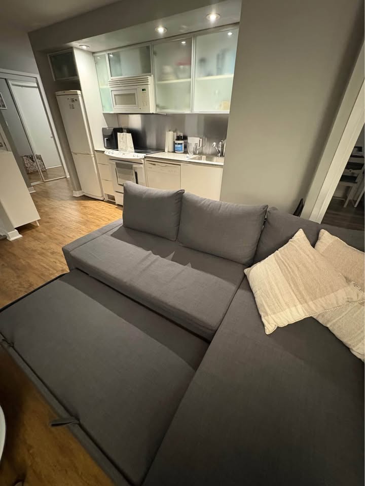 IKEA grey Friheten Sofa Bed sectional couch (delivery available) - photo 4