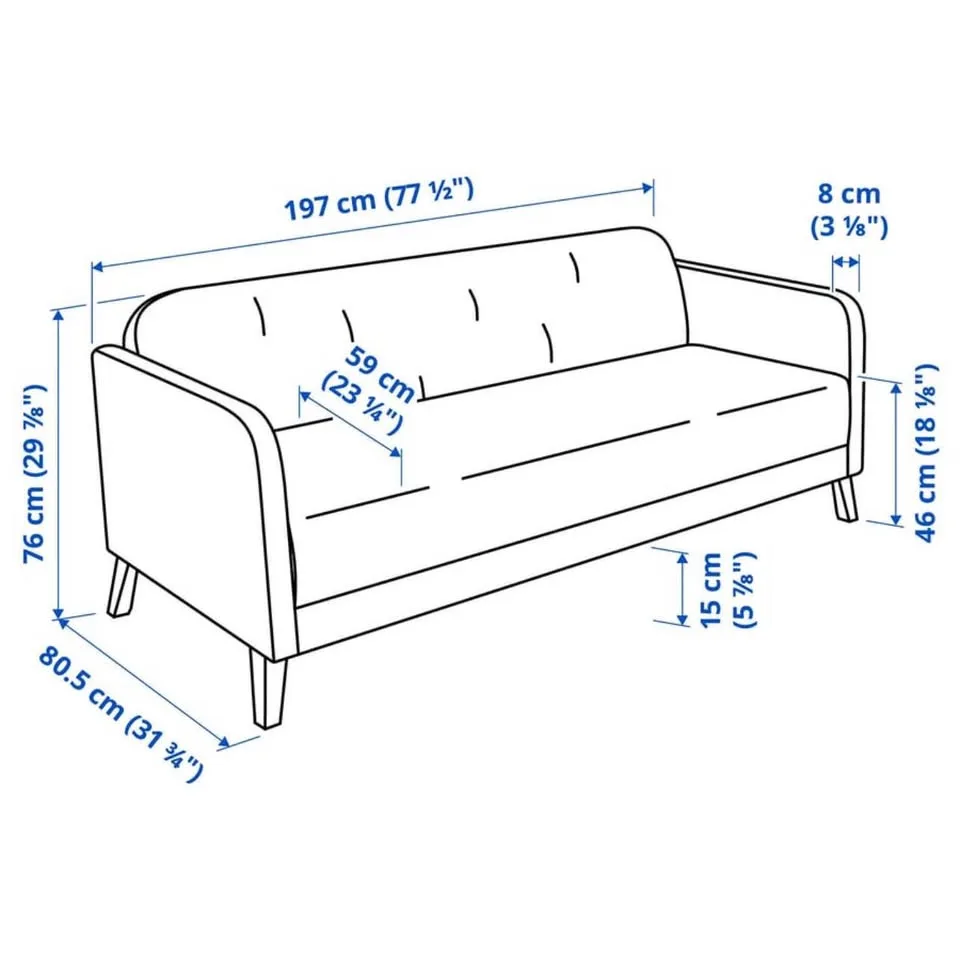 IKEA LINANAS Sofa - Dark Grey (DELIVERY AVAILABLE) image indicator(3)