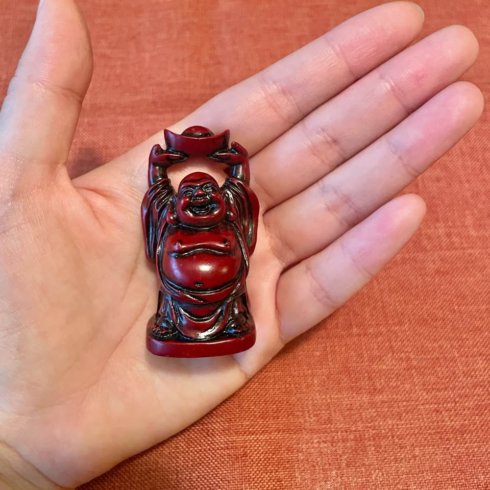 Mini Red Laughing Buddha Figurines – Set of 2 - photo 2