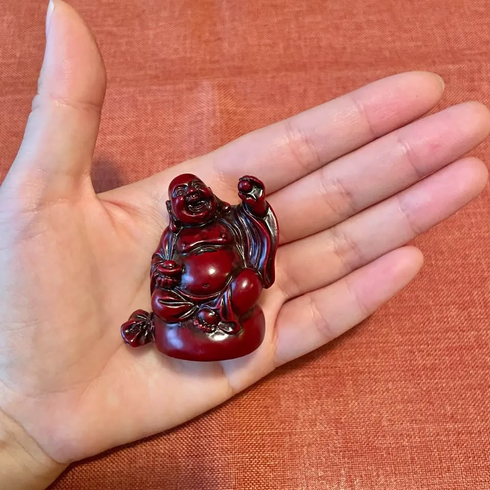 Mini Red Laughing Buddha Figurines – Set of 2 image indicator(3)