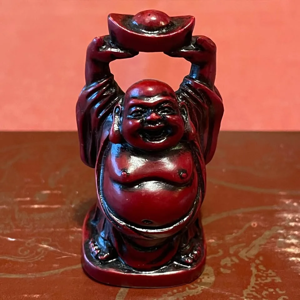 Mini Red Laughing Buddha Figurines – Set of 2 image indicator(4)