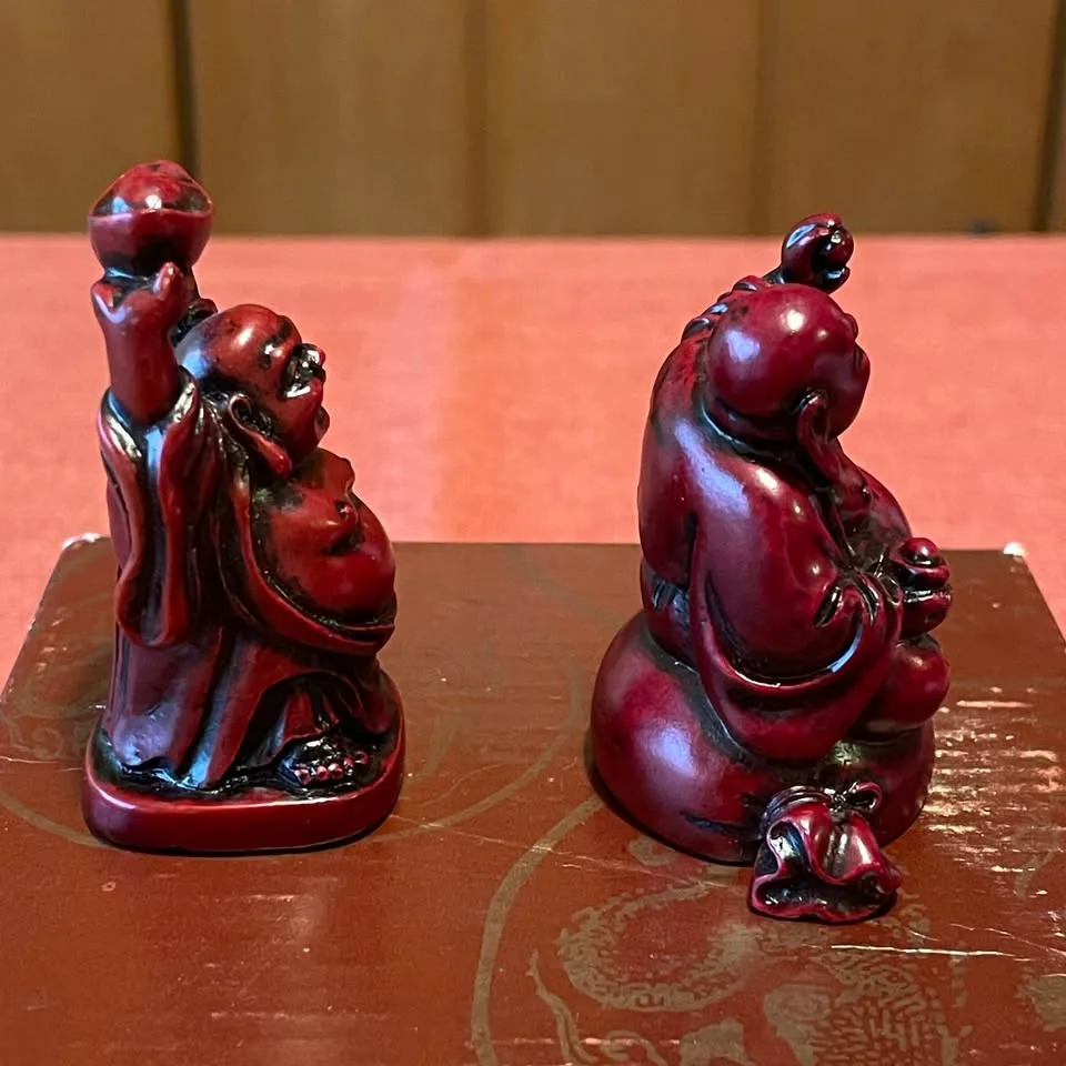 Mini Red Laughing Buddha Figurines – Set of 2 image indicator(6)