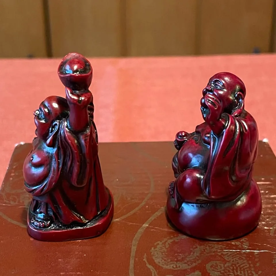 Mini Red Laughing Buddha Figurines – Set of 2 image indicator(8)