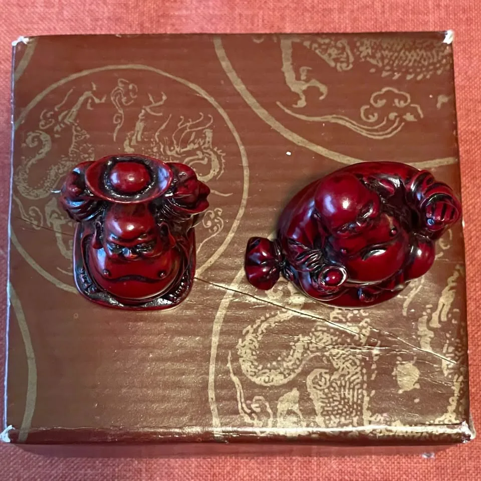 Mini Red Laughing Buddha Figurines – Set of 2 image indicator(9)