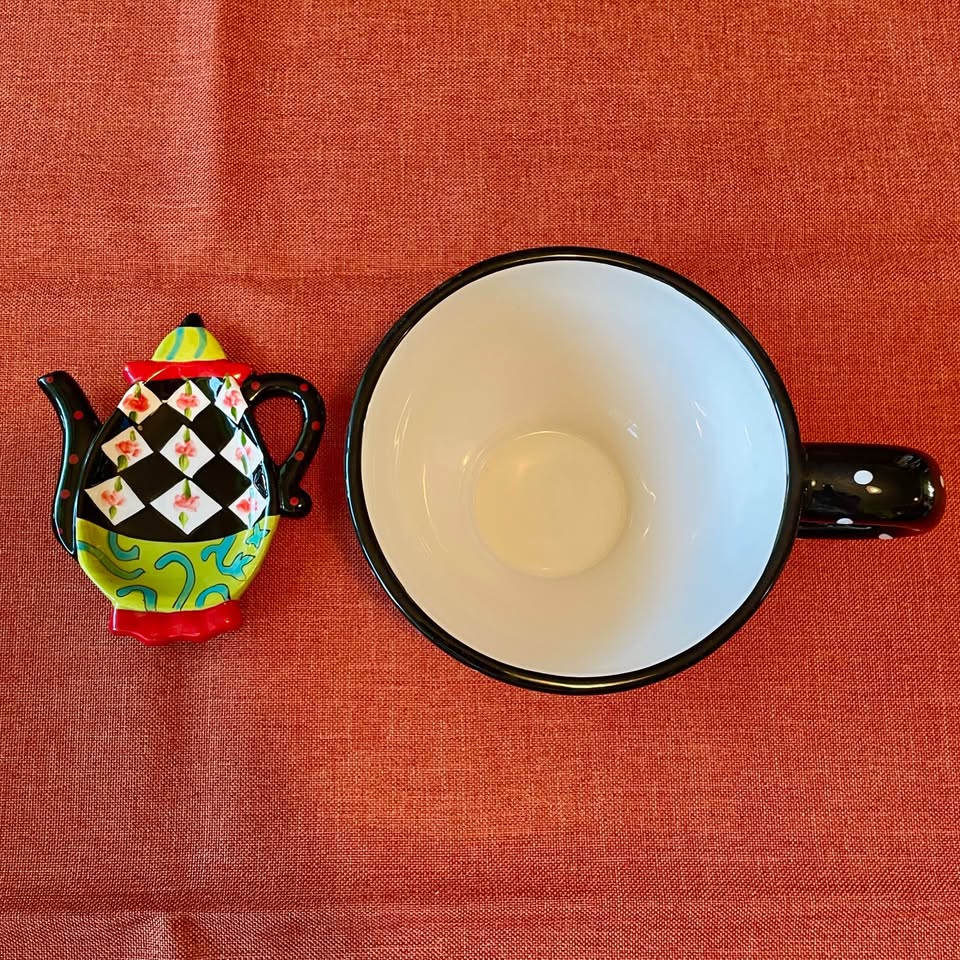 Vintage GIFTCRAFT Tea Cup and Teabag Holder Set - photo 4
