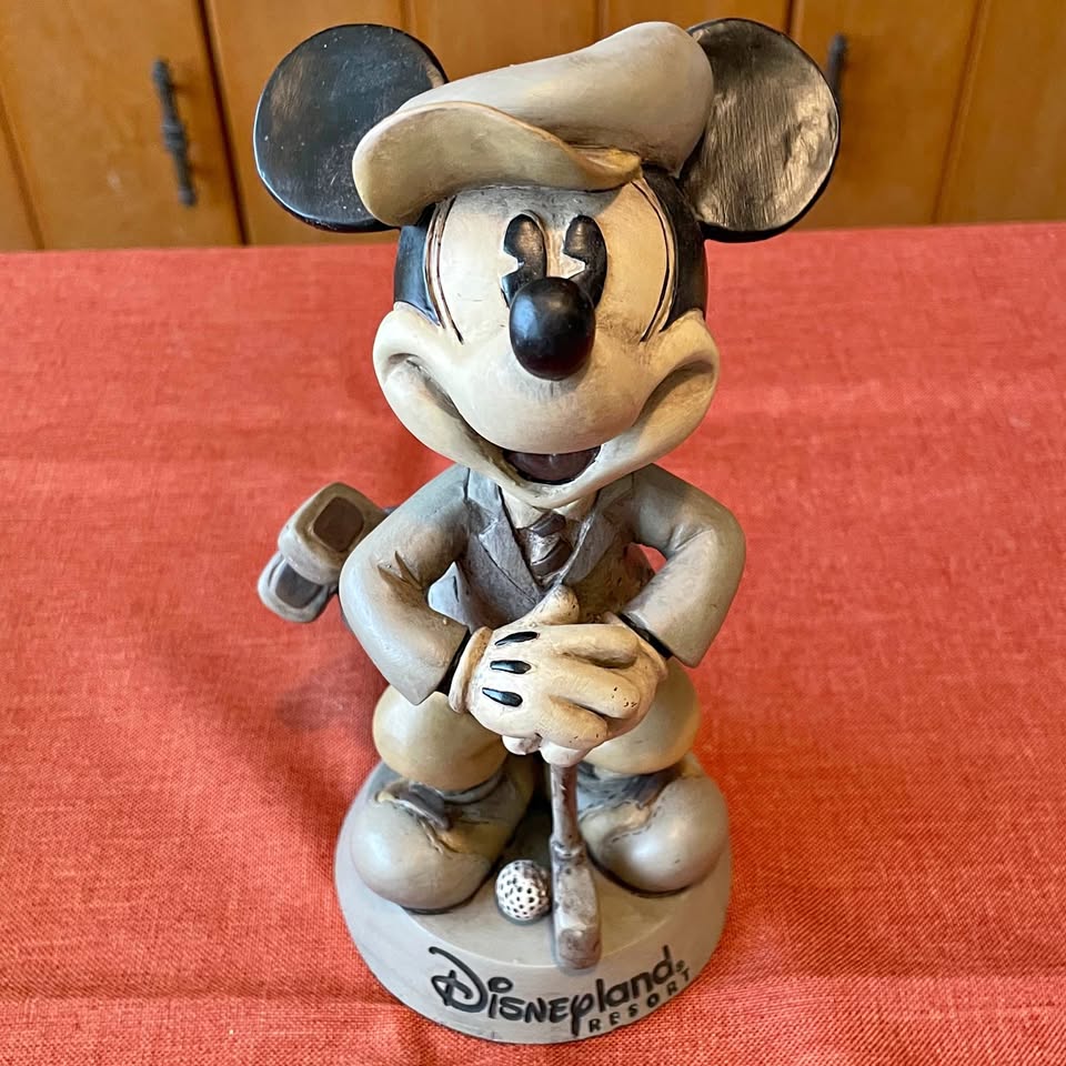 Vintage✨8" Bobblehead Mickey Mouse Golfer Figurine Disney Resort