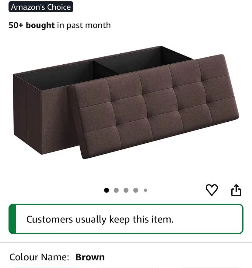 🤎 Brown SONGMICS Ottoman Bench image indicator(5)