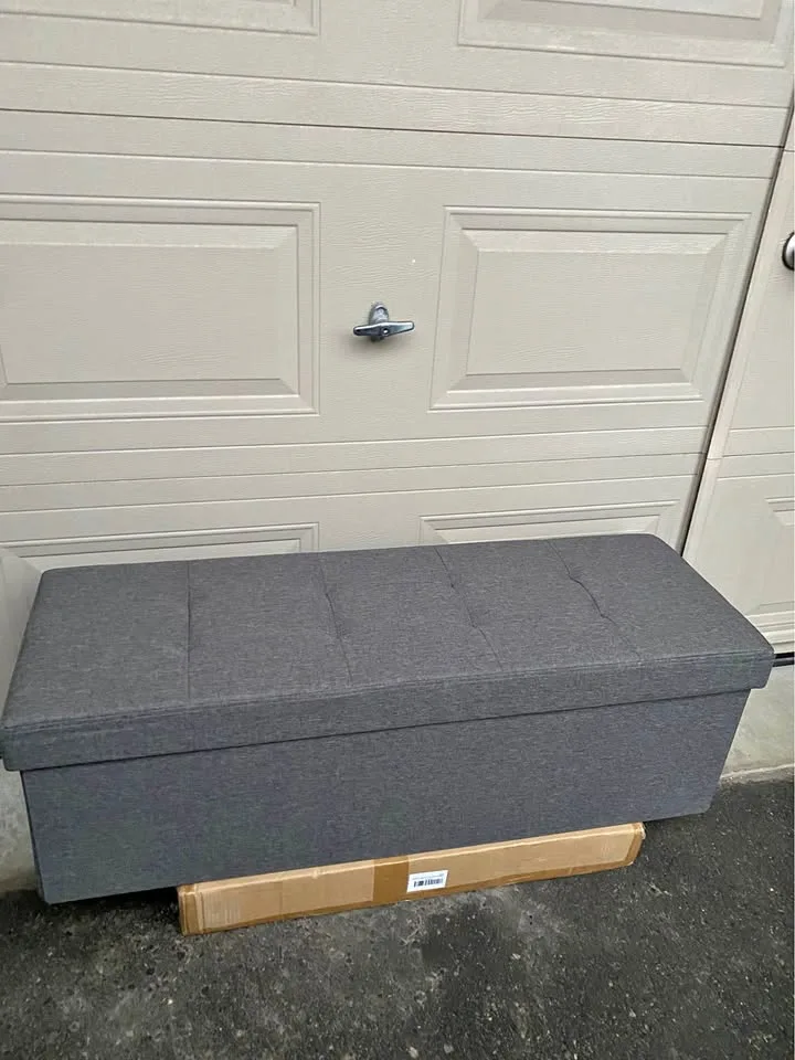 🩶 Slate Gray SONGMICS Storage Ottoman Bench New thumbnail