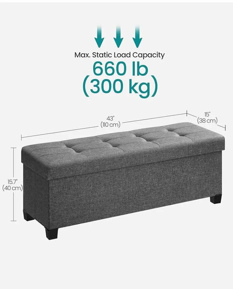 🩶 Slate Gray SONGMICS Storage Ottoman Bench New image indicator(3)