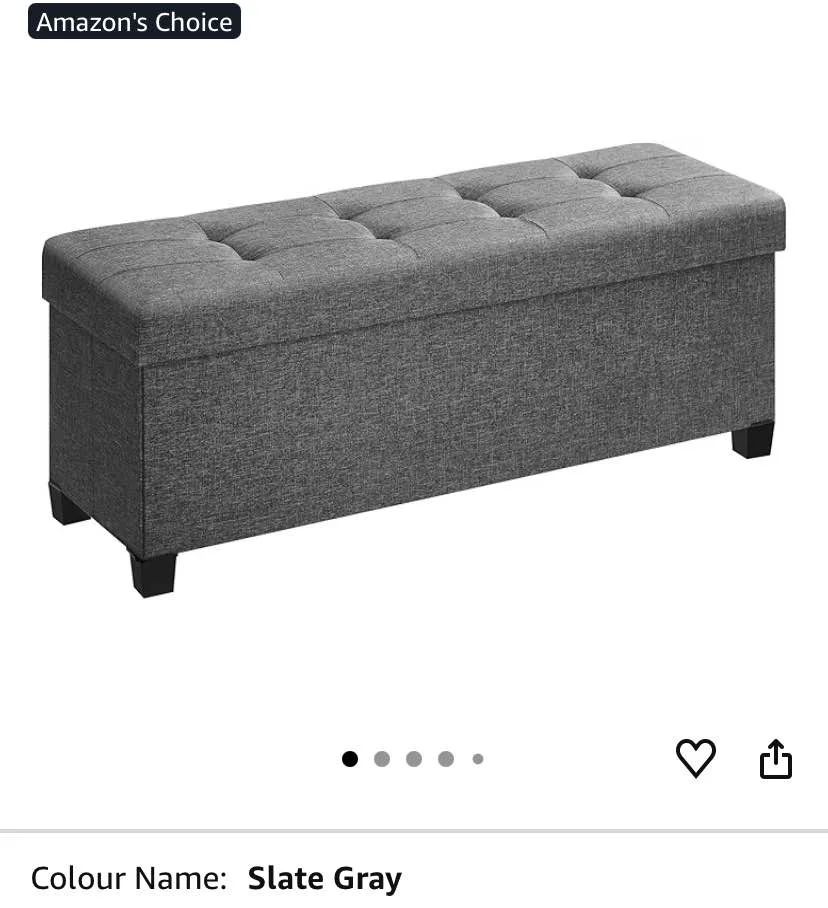 🩶 Slate Gray SONGMICS Storage Ottoman Bench New image indicator(4)