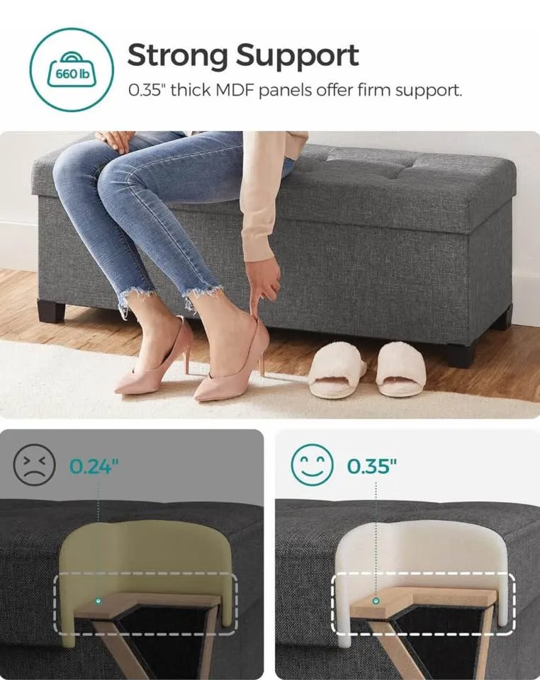 🩶 Slate Gray SONGMICS Storage Ottoman Bench New image indicator(6)