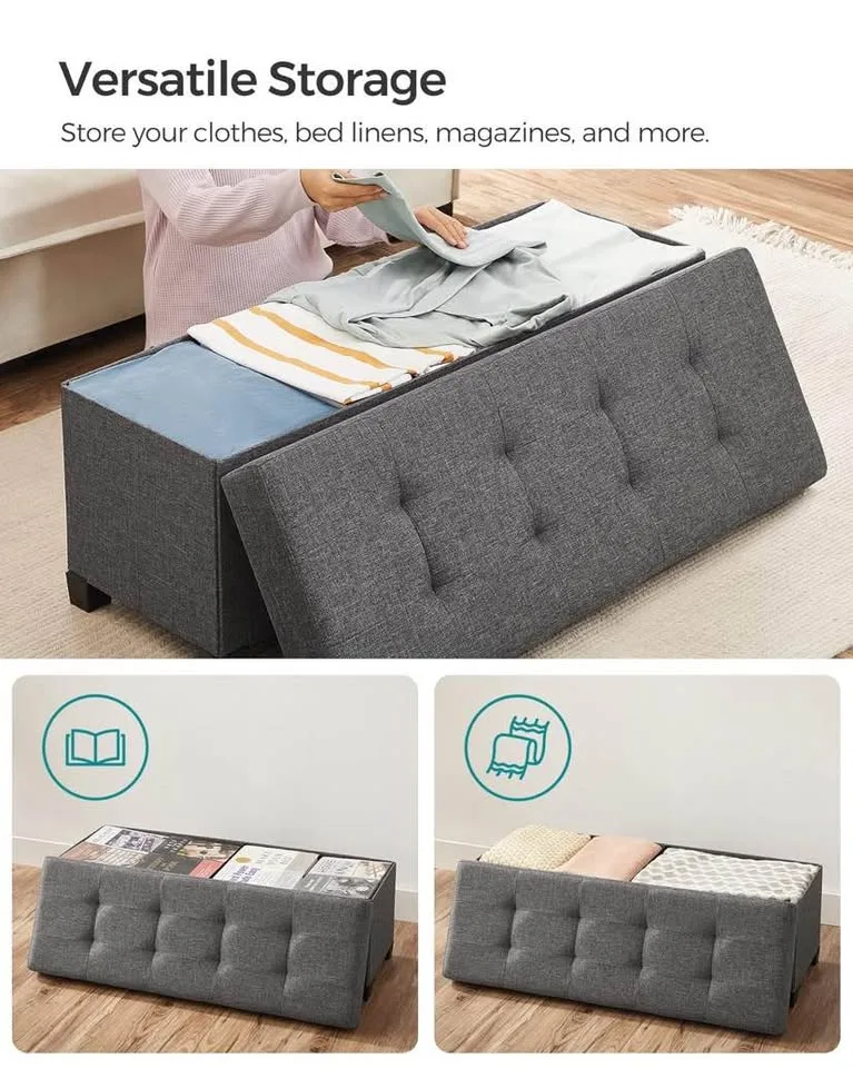 🩶 Slate Gray SONGMICS Storage Ottoman Bench New image indicator(7)