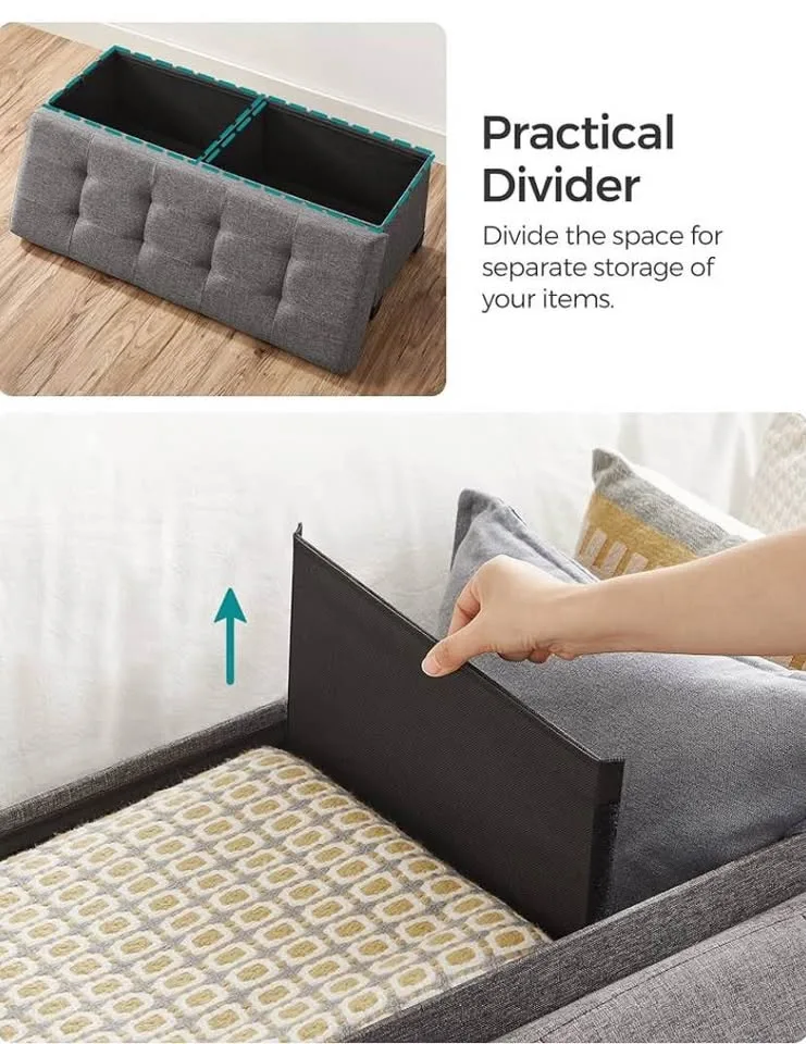 🩶 Slate Gray SONGMICS Storage Ottoman Bench New image indicator(8)