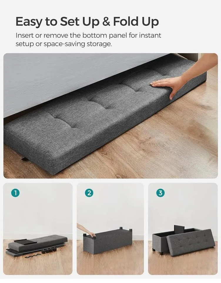 🩶 Slate Gray SONGMICS Storage Ottoman Bench New image indicator(9)